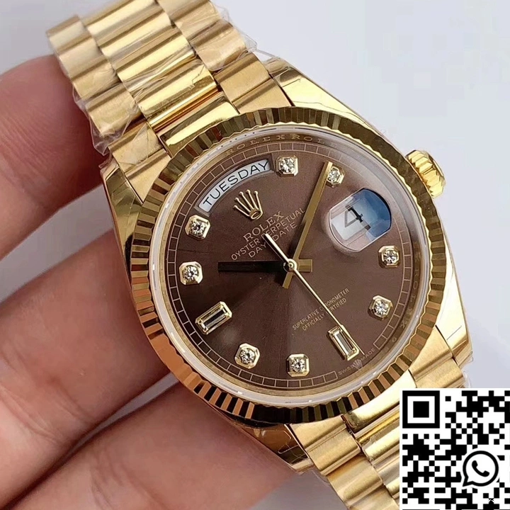 EW Rolex Factory M128238-0022 Day-Date Gray Dial Gold Yellow 0327